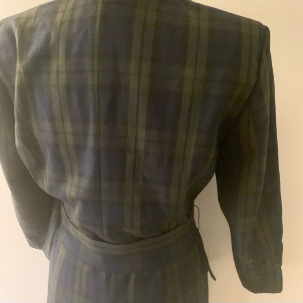 Mango Casual Belted Plaid Check Trench Coat - Picture 7 of 16